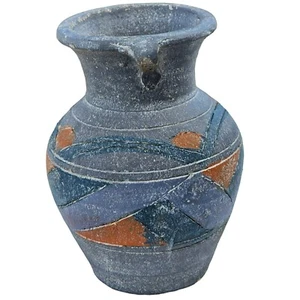 Vintage Handmade Stoneware Vase  Heavy Pottery Vessel 7.5in Tall - Picture 1 of 23