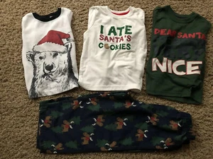 OSH KOSH CARTERS ~ Boys Christmas Holiday Pajamas PJs Size 4 ~ Extra Holiday Top - Picture 1 of 4