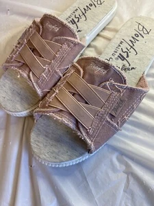 BLOWFISH Malibu Distressed rosa Denim Pantolette Sandale Superfoam Socke-Größe 8,5 - Bild 1 von 7
