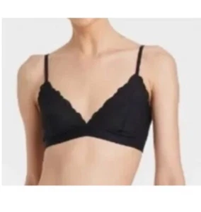 Women’s Colsie Unlined Lace Triangle Bralette Black M NWT - Picture 1 of 7