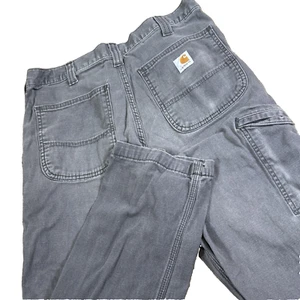 Carhartt Relaxed Fit Gray Utility Carpenter Work Pants 32x32 Distressed Grunge - Picture 1 of 10