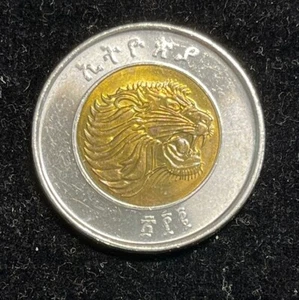 Ethiopia Lion Bi-Metallic Coin BU Condition - Picture 1 of 4