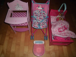 Baby Born Simba TEDI Set - Puppe Puppenbett Klo Funktion Puppenwagen Hochstuhl - Bild 1 von 13