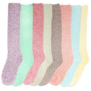 Women's Fuzzy Feather Soft Cozy Knee High Socks