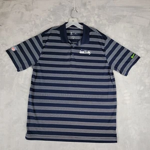Seattle Seahawks Shirt Mens Nike NFL On Field Apparel Striped Blue NFC West - Picture 1 of 13