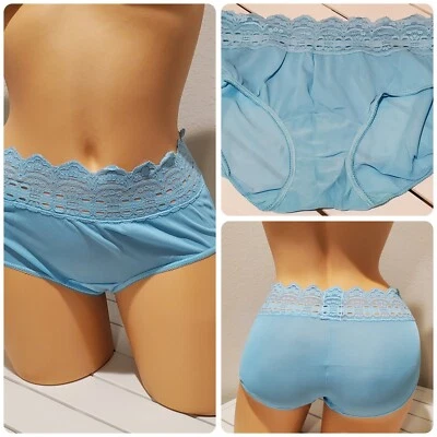 Трусики Olga Secret Hug Style волнистые кружевные полный покрой 6/M детские СИНИЕ 0913J3 - Изображение 1 из 4