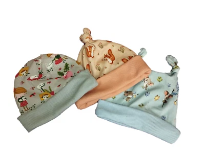Soft, Jersey Baby Hat in Sizes from TINY BABY/premature to 12 Months - Top Knots - Image 1 of 3