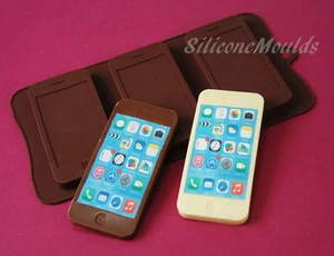 3 Zellen Schokolade iPhone Silikon Form Süßigkeiten Form Kuchen Dekoration Neuheit Geschenk - Bild 1 von 1