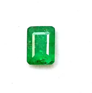 6x4 mm zertifizierter natürlicher Smaragd Achteckschnitt 0,44 CTS unbehandelter loser Edelstein - Bild 1 von 5