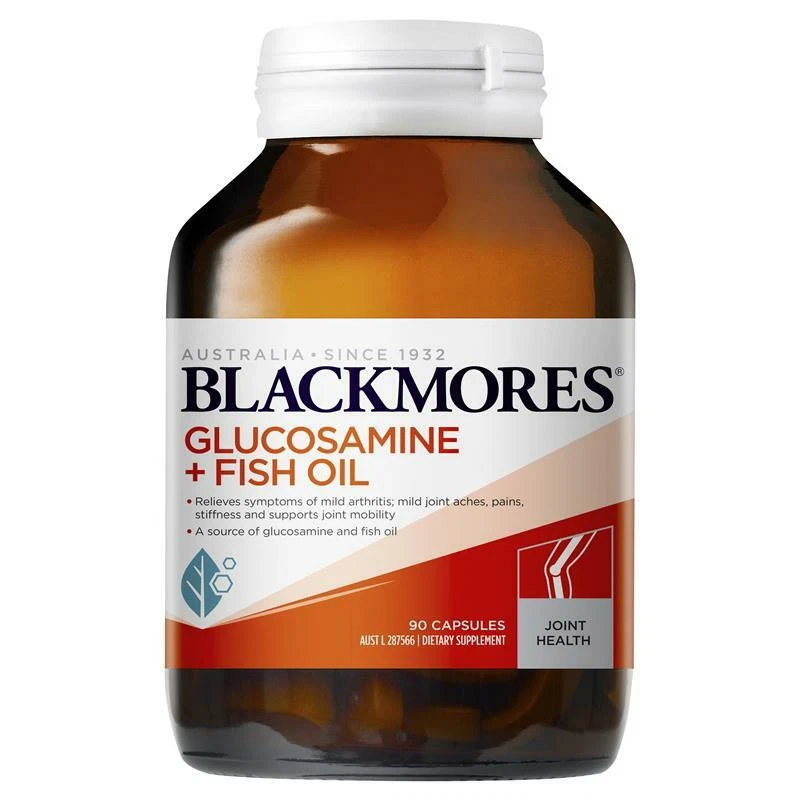 Blackmores Glucosamina + Aceite de Pescado 90 Cápsulas Aliviar Síntomas Artritis Leve Foto 1 de 1