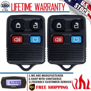 2Pcs 4 Botton Remote Key Case Replace Ford Lincoln Mercury CWTWB1U212 CWTWB1U322 - Picture 1 of 12