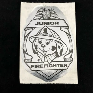 1991 Vintage Firepup Jr. Firefighter Sticker Badge National Fire Safety Council  - Picture 1 of 4