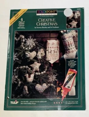 Vintage 1992 Tulip Colorpoint Paintstitching Creative Christmas Booklet - Image 1 of 4