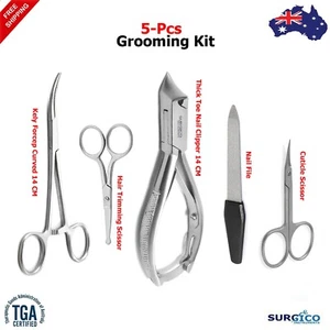 Thick Nail Cutter, Cuticle Scissor, Hair Trimming Scissor, Plucking Forcep 5 PCS - Picture 1 of 6