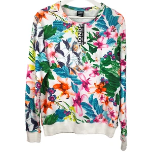 NEW Bonds Womens Sweatshirt Summer Floral White Tag Size M Australia Crewneck - Picture 1 of 10