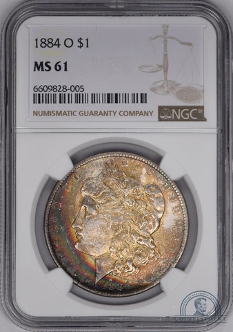 1884-O Morgan Silver Dollar $1 NGC MS61 -  Toned, Color - SEE VIDEO Cover