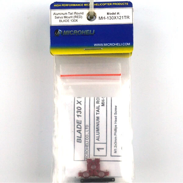 Microheli Aluminum DS35 Tail Servo Mount Round (RED) BLADE 130X / 130 X - Image 1 of 1