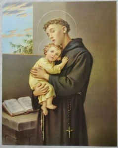 SAINT ANTHONY Religious Print, 10" x 8" (200mm x 250mm) - Picture 1 of 1