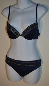 Slelei Navy Star Bikini Set Top and Bottoms 36B / Large RRP £49.95 - Picture 1 of 6