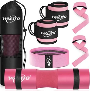 8Pcs Barbell Pad Set for Hip Thrust, Squat, Lifting Straps, Resistance Bands - Picture 1 of 48