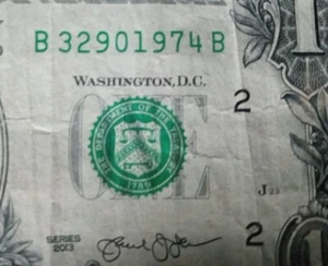 March 29th 1974 Birthday Note Fancy Serial Number $1 Bill 3/29/1974 B32901974B - Picture 1 of 3