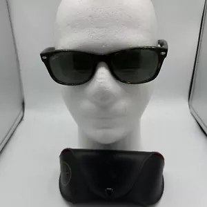 Ray-Ban New Wayfarer RB2132 Sunglasses 945 Honey Amber Black 52-18 3N Italy - Picture 1 of 10