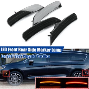 Front+Rear For 17-22 Chrysler Pacifica 20-21 Voyager Smoke LED Side Marker Light - Picture 1 of 6