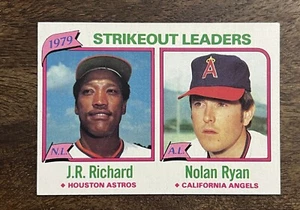 1980 Topps - League Leaders Strikeouts #206 Nolan Ryan, J.R. Richard - Picture 1 of 2
