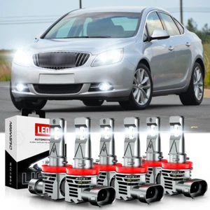 For Buick Verano 2012-2017 Combo 6X LED Headlight High/Low+ Fog Lights Bulbs Kit - Picture 1 of 12