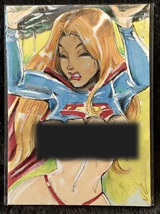 Supergirl - Beautiful Hand Painted/Drawn - Art Card - Bild 1 von 2