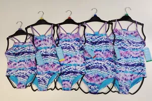 SPEEDO Girl's Purple Tie Dye Swimsuit Sizes XS S M L XL One Piece NWT - Picture 1 of 16