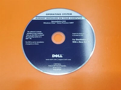 ⭐️⭐️⭐️⭐️⭐️ Dell Reinstallation DVD Windows Vista Home Premium 32Bit NX589 - Image 1 of 3