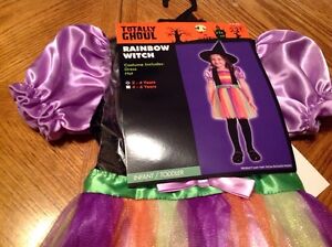 TOTALLY GHOULS RAINBOW WITCH TODDLER GIRLS COSTUMES SIZE 2-4 YEARS New With Tags