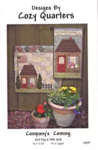 COMPANY'S COMING ~Yard Flag (12.5 x 22") ~ Table Quilt (21.5 x 21.5") Pattern - Picture 1 of 5