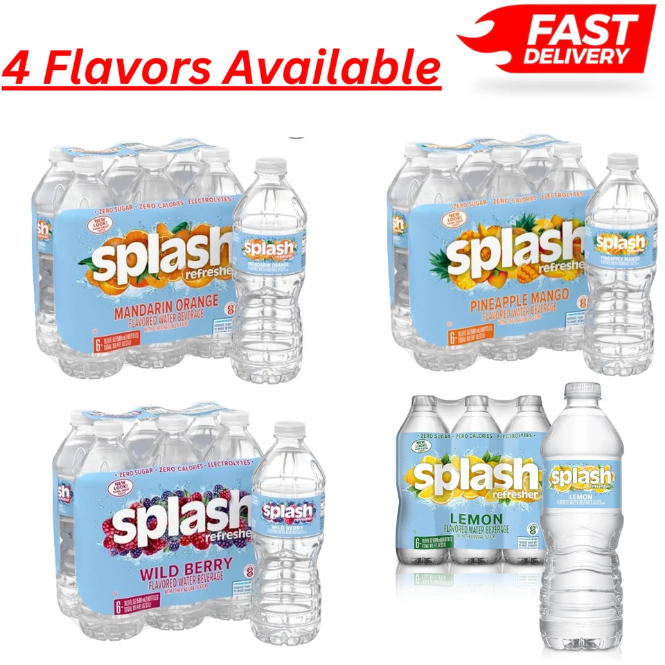 Splash Blast, Pineapple Mango Flavor Water, 16.9 FL OZ (Pack of 6) *CHOSE FLAVOR - Image 1 of 1