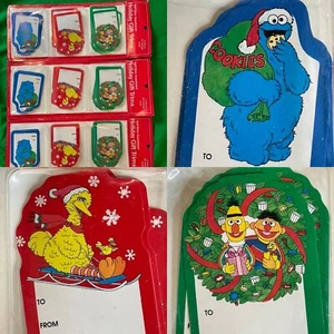 36 Vintage Geschenkanhänger Weihnachten Sesamstraße Krümelmonster großer Vogel Bert Ernie - Bild 1 von 7