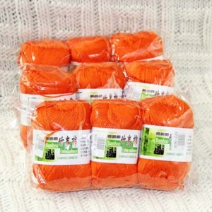 Sale 9ballx50g Bamboo Cotton Baby Hand Knitting Shawl Wrap Yarn Orange 906 - Picture 1 of 16