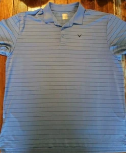 Camicia da golf Callaway 2X XXL a righe blu opti-dry - Foto 1 di 8