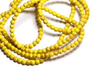 Fil 39cm 92pc env - Perles de Pierre Turquoise Synthèse Reconstituée Boules 4mm  - Foto 1 di 1