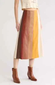 NWT MOTHER The Bits and Pieces Faux Leather Skirt Size M - Picture 1 of 8