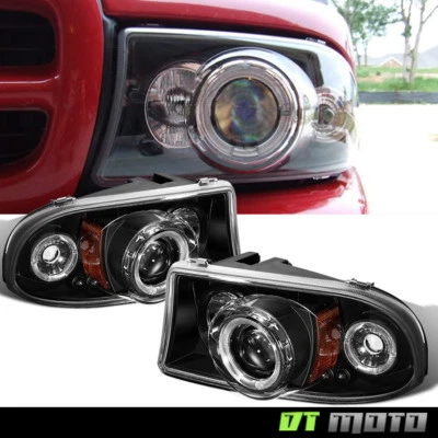 Blk 1997-2004 Dodge Dakota 98-03 Durango LED Projector Headlights Corner Signal - Image 1 of 4