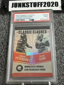 2022 Classic Clashes PSA 9 Adrian Peterson Frank Gore SP Case hit Pop 1,0 higher - Picture 1 of 3