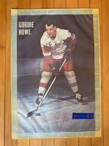 1960's Vintage Taped Double-Sided Poster GORDIE HOWE & ALEX DELVECCHIO Red Wings - Picture 1 of 2