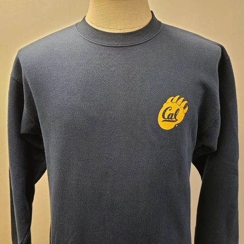 Hanes California Golden Bears Cal Bear Paw Logo Sweatshirt Blue Size S ~ Used Cover