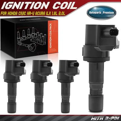 4pcs Ignition Coils for Honda Civic 2012-2015 HR-V 2016-2022 1.8L Acura ILX 2.0L - Image 1 of 4