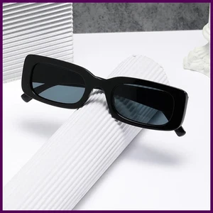 Gafas de sol cuadradas negras para hombre UV400 retro pequeñas lentes rectangulares conducción pesca - Imagen 1 de 27
