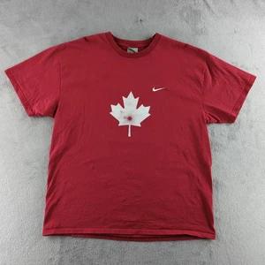 Camisa Nike De Colección Para Hombres XL Roja Hoja de Arce Gráfico Swoosh Camiseta Hecha en Canadá - Imagen 1 de 8
