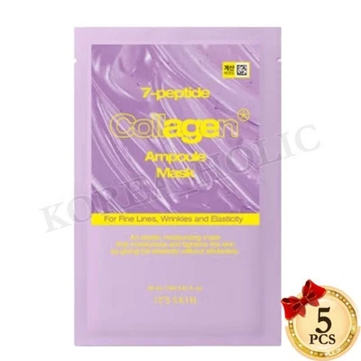 IT'S SKIN Seven Peptide Collagen Ampoule Mask 24g X 5EA Soothing Mask Sheet NEW - Image 1 of 4
