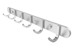 Coat and Towel Wall Mount Rack 6 Hooks for Robes, Bags, Keys, and Towels Bath... - Picture 1 of 9