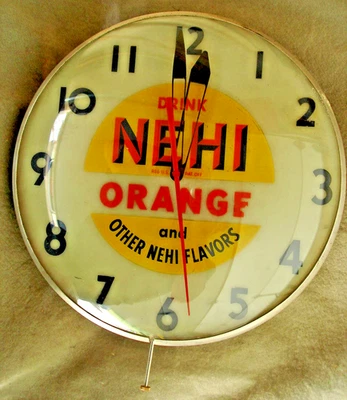 Reloj de pared iluminado NEHI ORANGE Soda Advertising Company funciona Foto 1 de 4